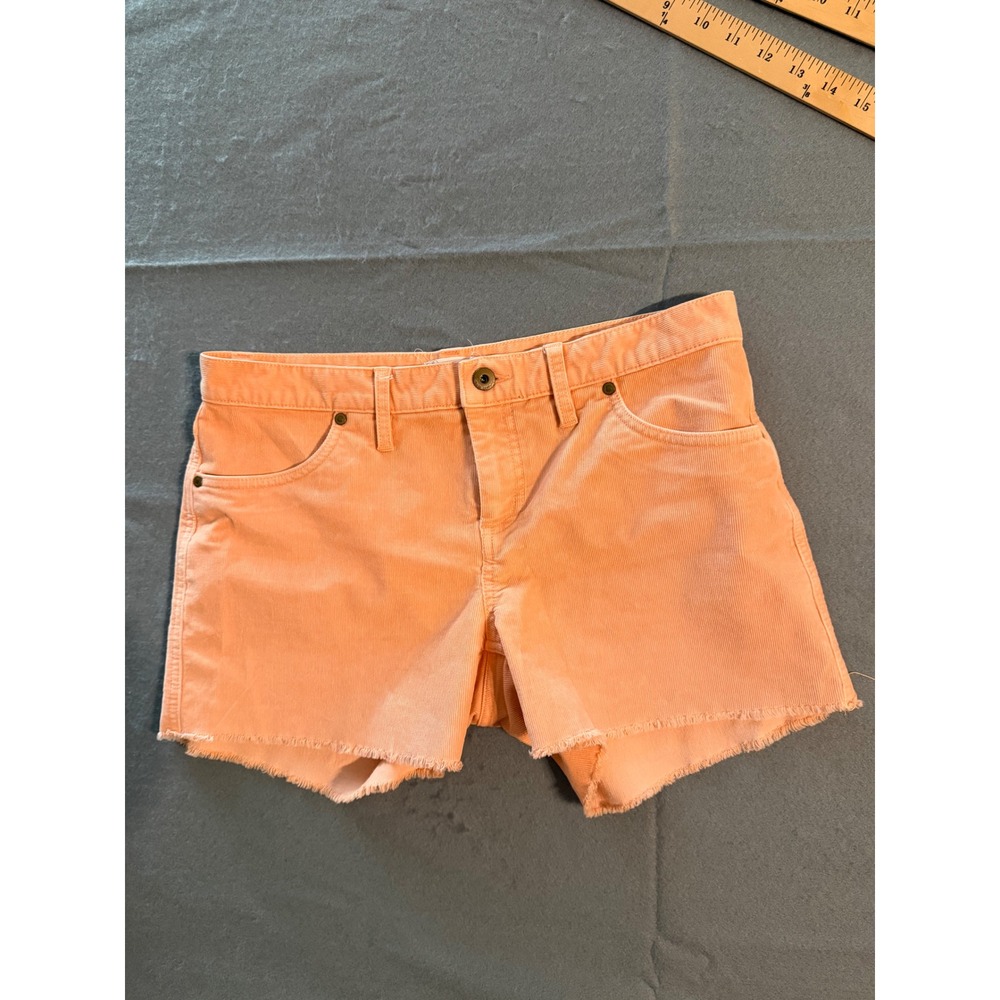 Carve Designs Womens Melon Orange Corduroy Cut-Off Shorts Size 6 Mid-Rise 4in